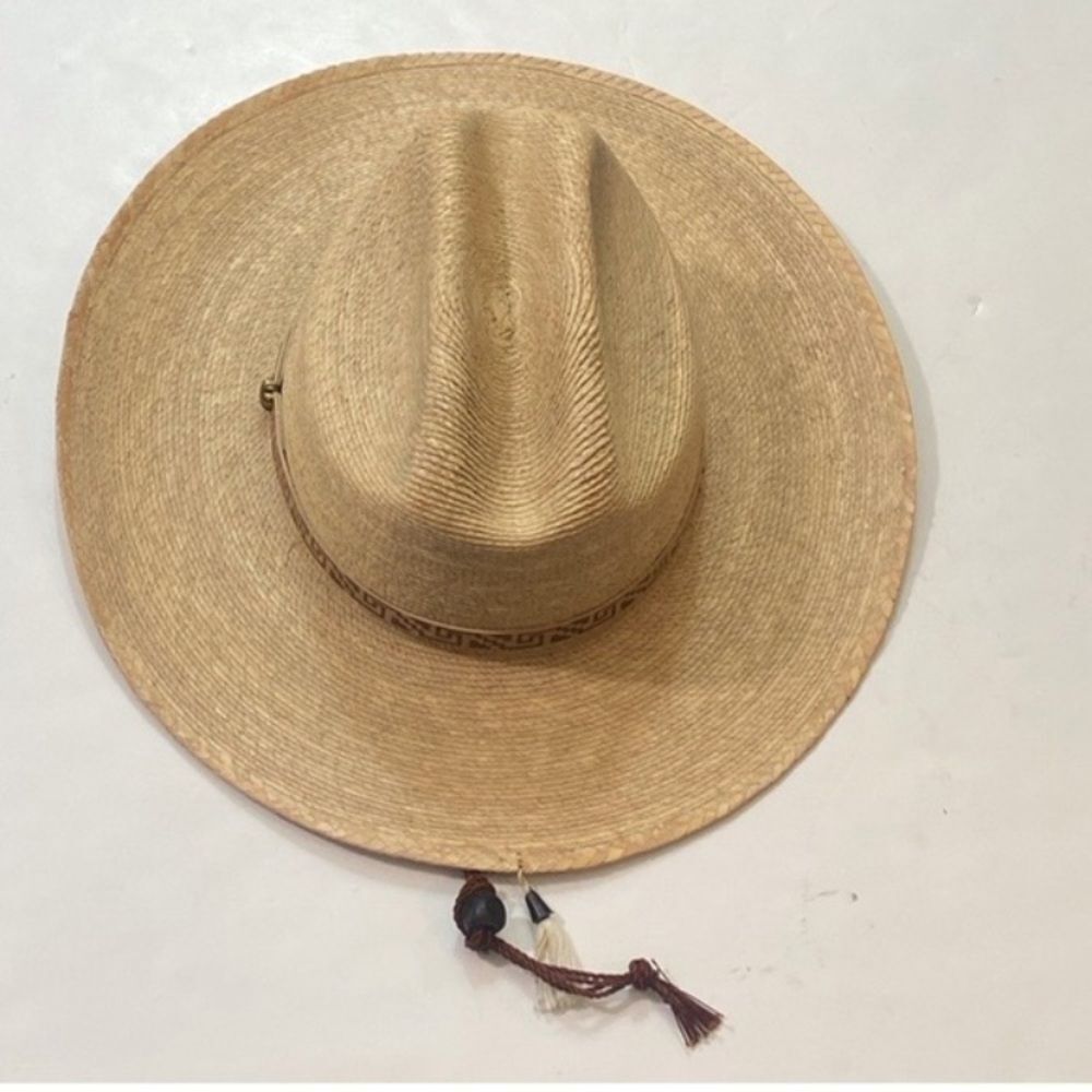 Natural Straw Hat with Tassel Accent - Picture 6 of 7
